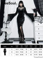 Halloween Gothic Grunge Punk Women Dress Long Sleeve Lace Slim Black Dresses 2025 New Y2K Harajuku Lolita Fairy Core Party Dress