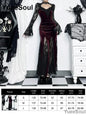 Halloween Gothic Grunge Punk Women Dress Long Sleeve Lace Slim Black Dresses 2025 New Y2K Harajuku Lolita Fairy Core Party Dress
