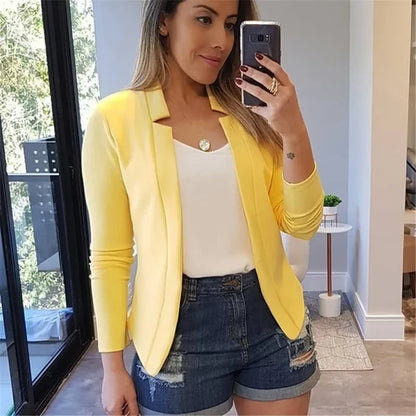 Women Thin White Blazers Spring 2025 Female Summer Blazer Long Sleeve Open Stitch OL Womens Slim Coats Femme Ladies Black Tops