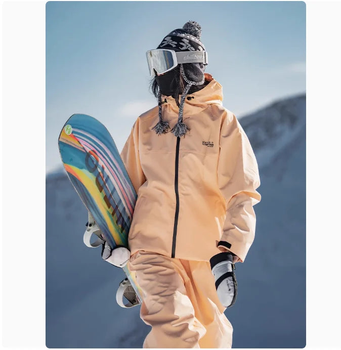 John snow 2024 New Male female couple Single and double board Ski suit set Loose type waterproof keep warm Ski pants ski jackets