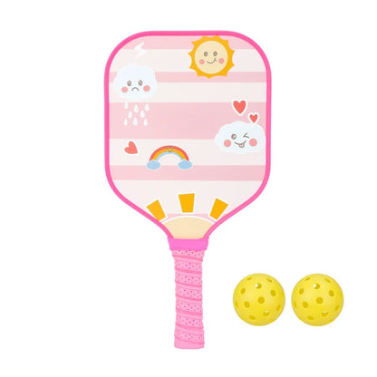 Kids Pickleball Paddles Cute with Small Grip Lightweight Pickleball Rackets Honeycomb Core Fiberglass Set for Children