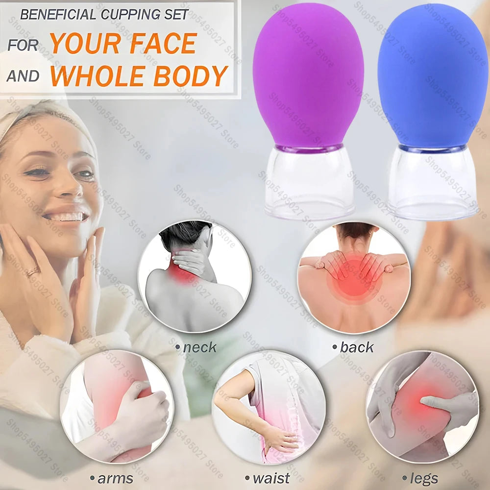 Silicone Cupping Massage Cup Body Face Neck Eye Massager Vacuum Body Facial Care Facial Steaming Pore Cleaner Tool Skin Care