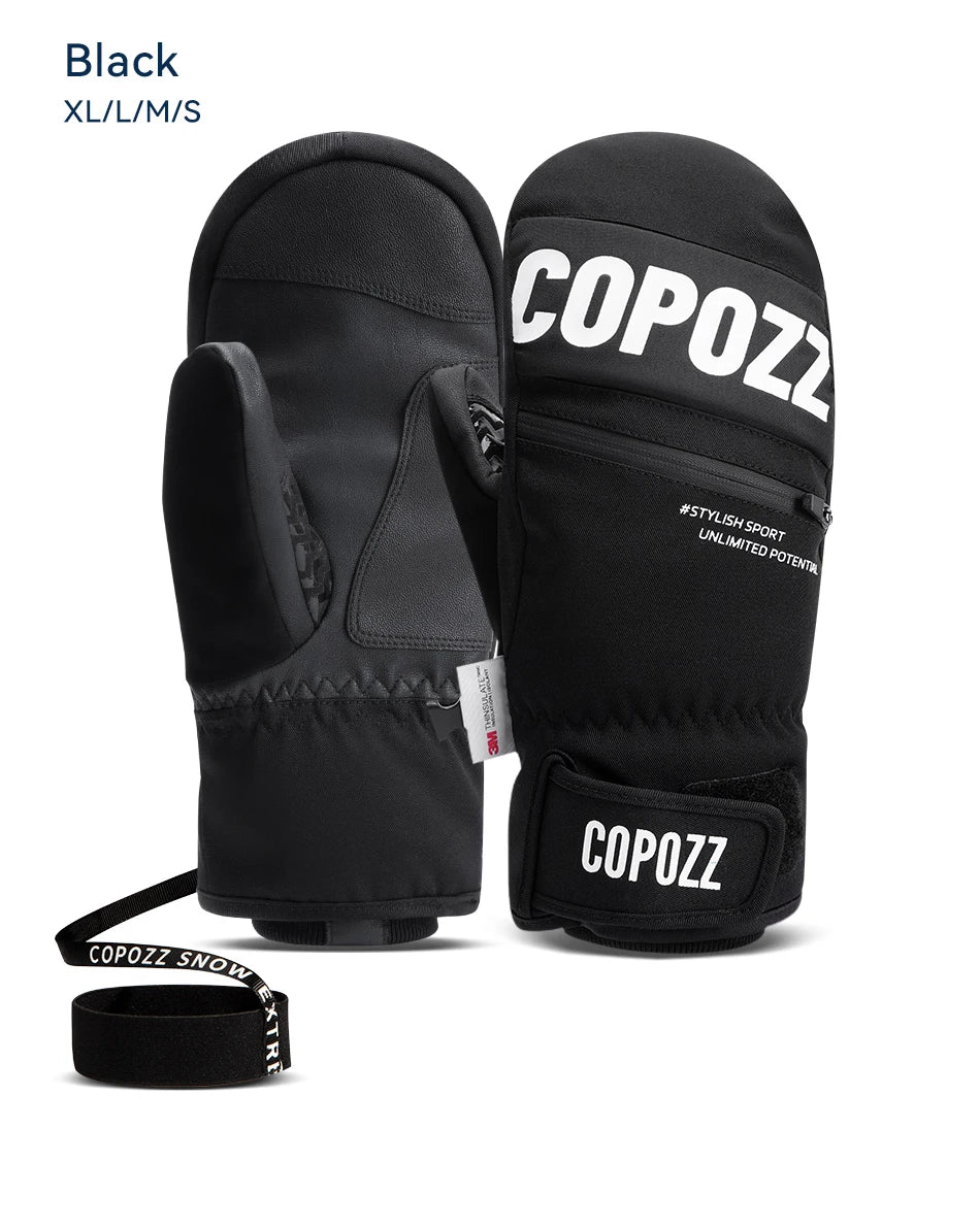 COPOZZ New Upgrade Thicken Ski Gloves Winter Men Women 3M Thinsulate Thermal Snowboard Gloves Waterproof Warm Mittens Ski Gloves
