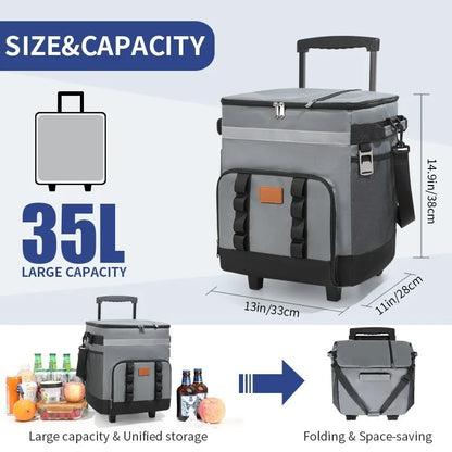 Picnic Trolley Box Leak Proof Large Thermal Food Delivery Box Detachable Portable Lunch Backpack for Outdoor Car Travel&Takeout