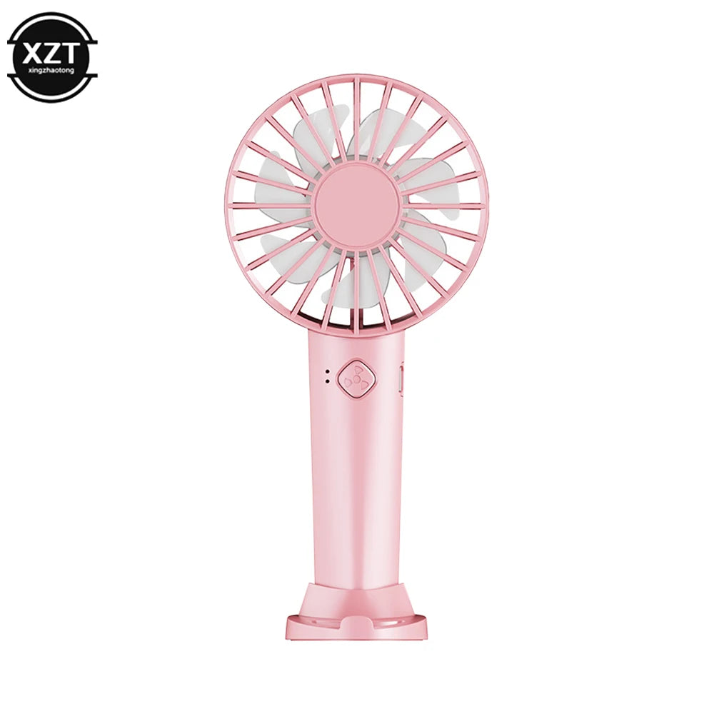USB Mini Strong Wind Handheld Fan Portable and Quiet Rechargeable Hand Fan for Student Office Small Pocket Cooling Fans Supplies