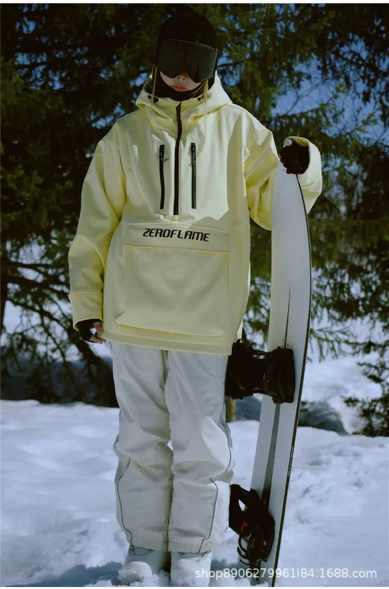 3L Ski Wear Women Man Hooded Sweater Reflective Trend Ski Coat Thickened Warmth and Waterproof Ski Equipment Ski Jacket Women
