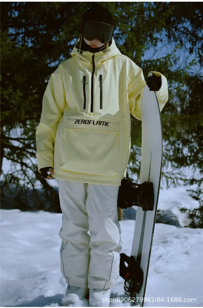 3L Ski Wear Women Man Hooded Sweater Reflective Trend Ski Coat Thickened Warmth and Waterproof Ski Equipment Ski Jacket Women