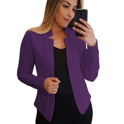Women Thin White Blazers Spring 2025 Female Summer Blazer Long Sleeve Open Stitch OL Womens Slim Coats Femme Ladies Black Tops