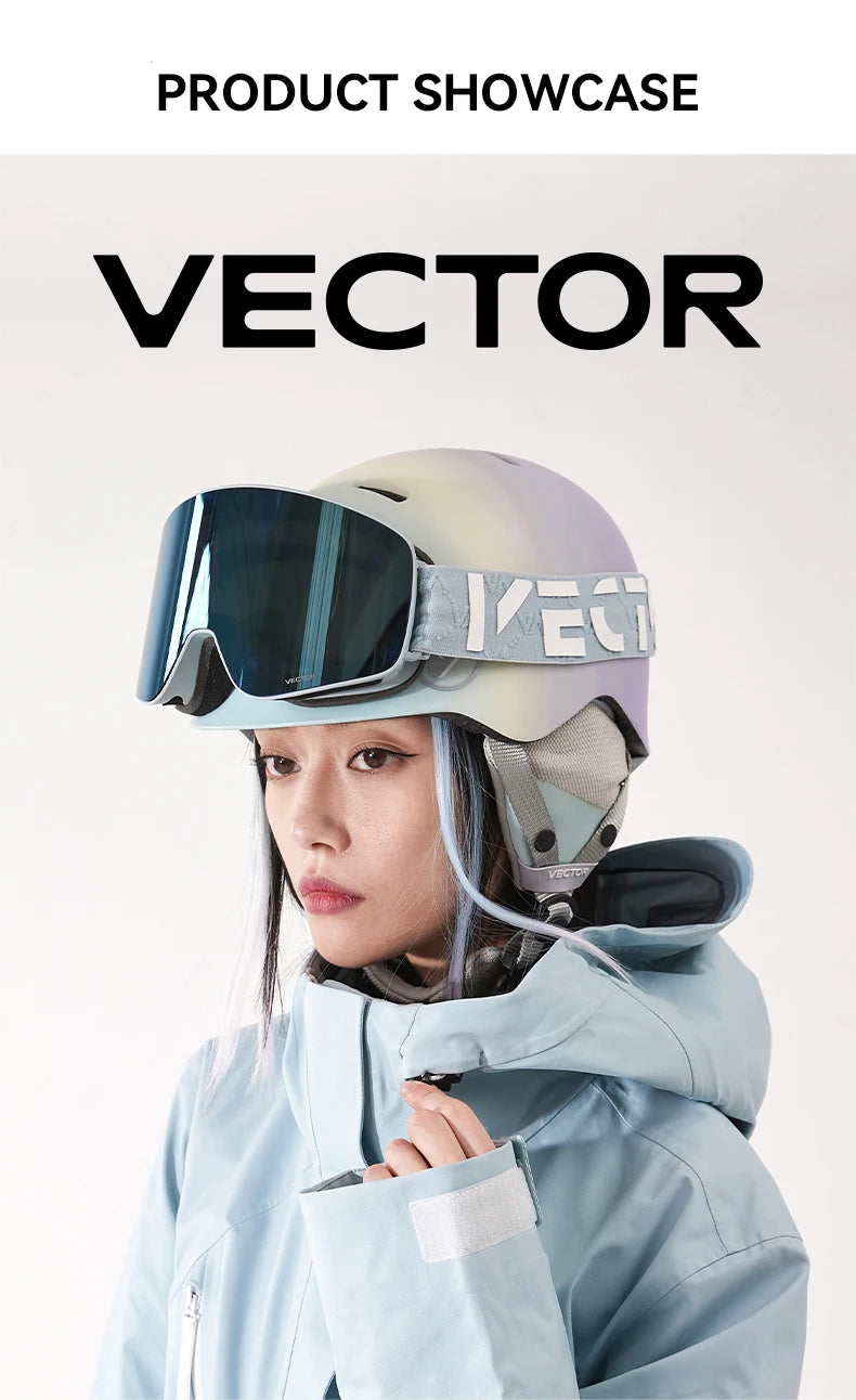 VECTOR Brand Double Layer Anti Fog Magnetic Absorption Cylindrical Ski Goggles UV400 Men Women Ski Glasses Snowboard poc glasses