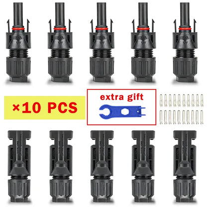 200/100/40/20/10 Pcs Photovoltaic Solar Connectors - 1000V 30A, 2.5/4/6mm² for PV/MC Cable, Panel Connectors Kit