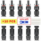 200/100/40/20/10 Pcs Photovoltaic Solar Connectors - 1000V 30A, 2.5/4/6mm² for PV/MC Cable, Panel Connectors Kit