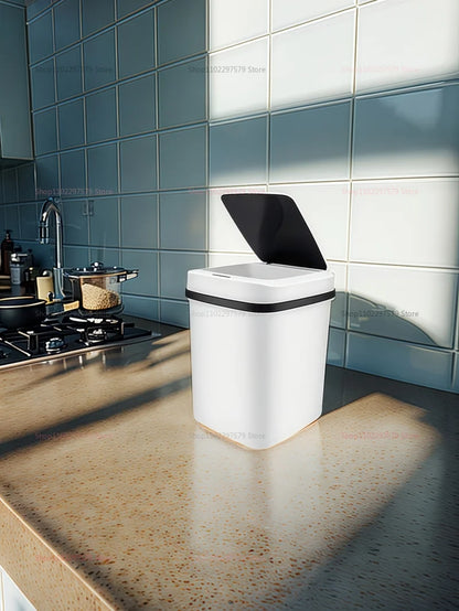 Smart Touchless Trash Can 13L Automatic Sensor Garbage Bin Waterproof Kitchen Bathroom Toilet Waste Bin for Living Room Bedroom