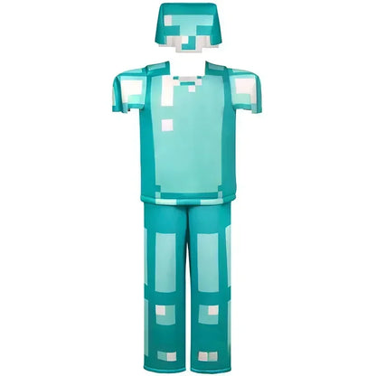 Carnival Party Dress Mask Classic Creeper Anime Game Character Set Diamond Armor Cosplay Costume Children's Clothing
