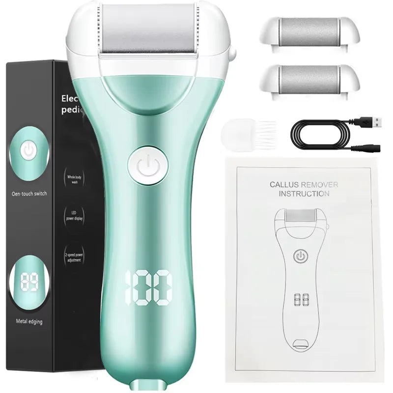 Portable Electric Vacuum Adsorption Foot Grinder Electronic Foot File Pedicure Tools Callus Remover Feet Care Sander green 2Pcs