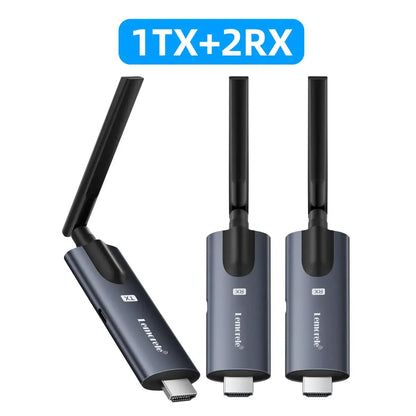 Lemorele 200m Wireless HDMI Transmitter and Receiver APP Monitor Video Transceiver Low Latency Plug and Play for PC TV Projector