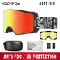 Vozapow Ski Goggles Magnetic Double Layer Anti Fog Professional Skiing Mask Men Women Super View Snowboard UV400 Snow Sunglasses