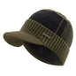 New Unisex Warm Winter Hat With Brim Add Fur Lined Beanie Hat Sports Label Thicken Winter Hats For Men Women Knitted Hat