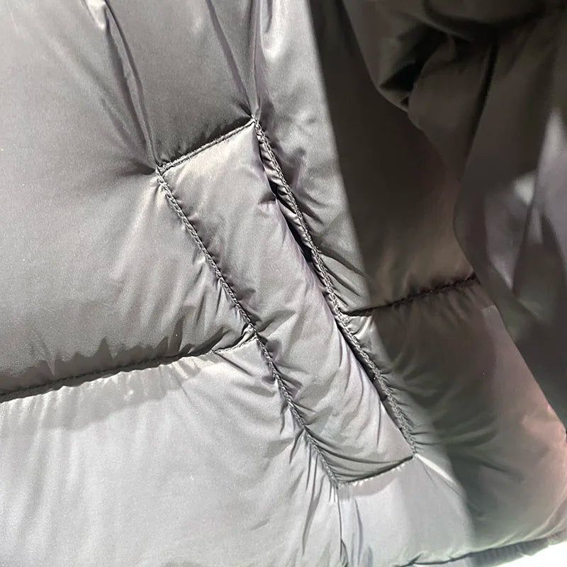 Hooded Down Jacket 2025 New Winter Thickened Down Jackets Women Temperament Women Down Jackets White Duck Down Women's Coat H573