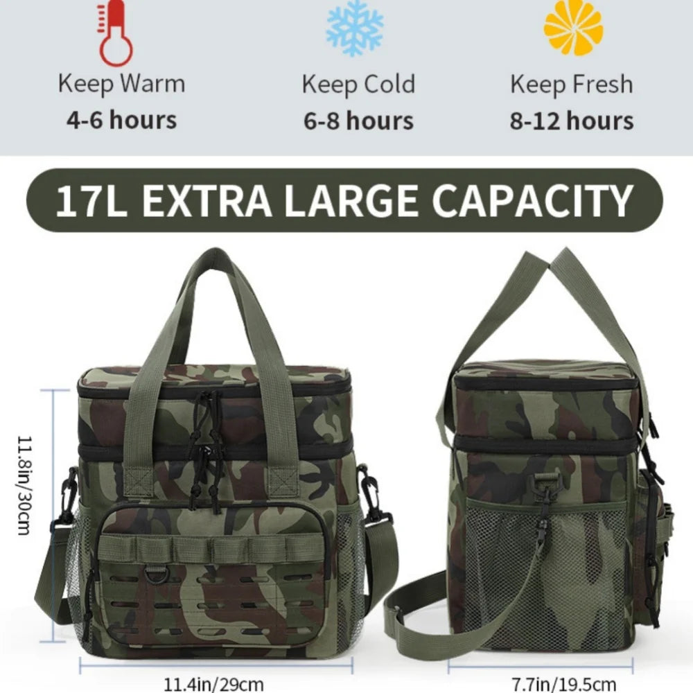 Camouflage Large-Capacity Tactical Thermal Cooler Lunch Bag Outdoor Insulated Leakproof Insulated Durable Portable Ice Pack
