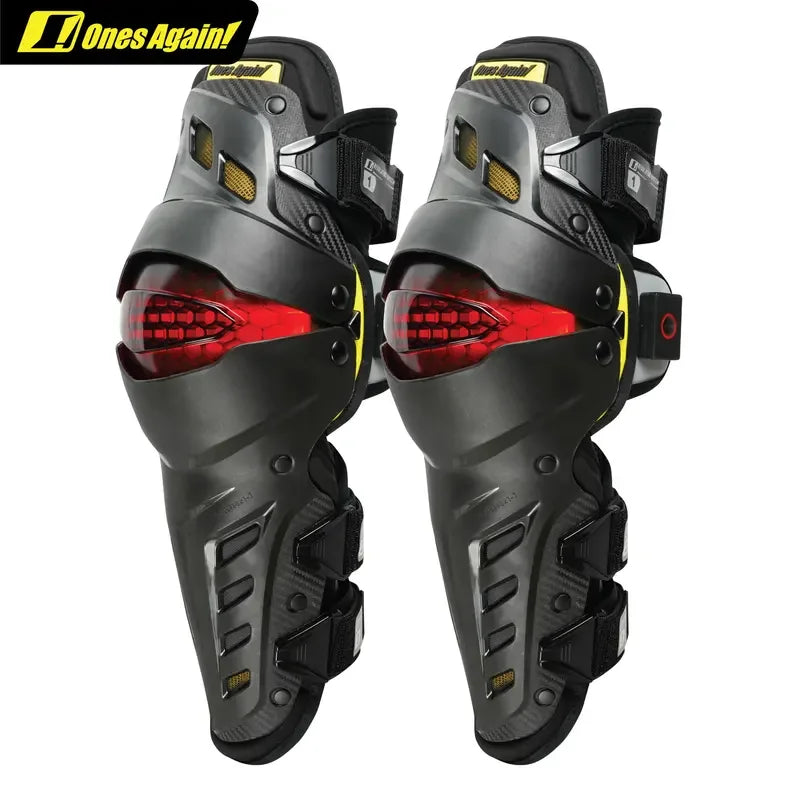 Ones again! MX Enduro Motocross Knee Protectors LED Racing Leg Cover Guards for Motorcycle Moto Cross Protection Gears Men Women