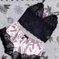 Summer Sexy Sleepwear Womens Lace Sleeveless V-Neck Pajamas Set Lingerie Babydoll Tops Shorts Set Nightwear