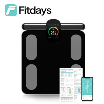 Fitdays Home Smart Bioimpedance Scale 8 Electrode Body Fat Scale Weight Balance Scale Smart Body Composition Scale