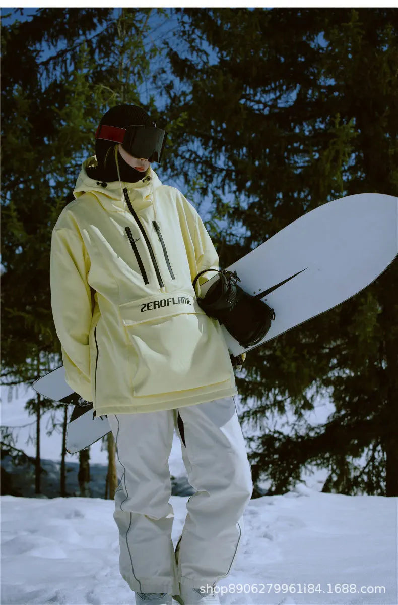 3L Ski Wear Women Man Hooded Sweater Reflective Trend Ski Coat Thickened Warmth and Waterproof Ski Equipment Ski Jacket Women