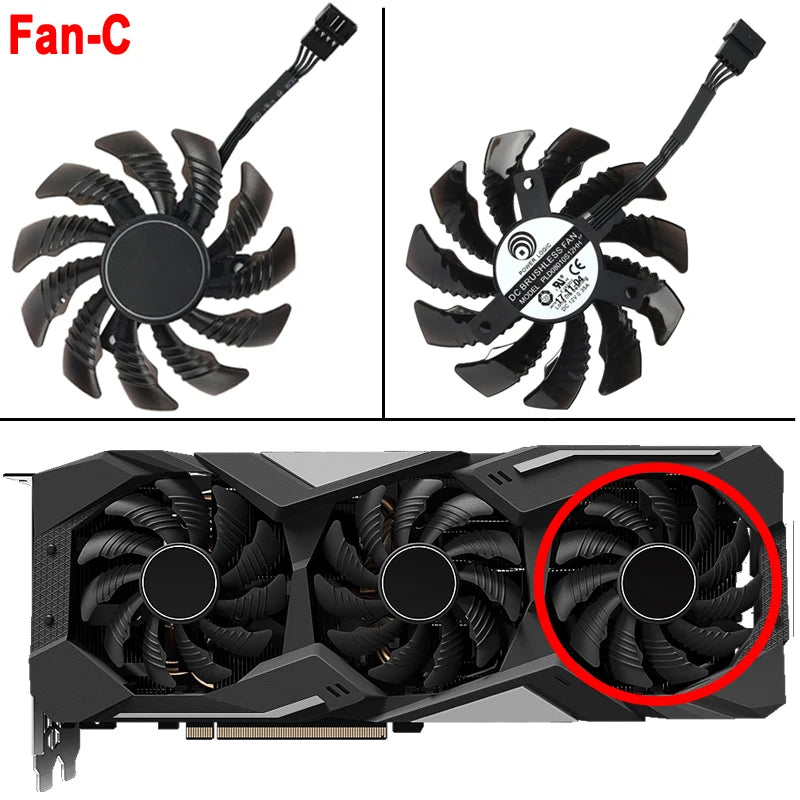 Video Card Fan For Gigabyte GeForce RTX 3060 3070 Gaming RTX 3060Ti 3070Ti Ti Eagle 78MM PLD08010S12HH Graphics Card Cooling Fan