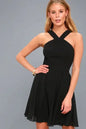 Women Sleeveless Backless Sexy Club Mini Dress 2024 Summer Party Strappy Back Zipper Solid Shift Halter Short Dresses