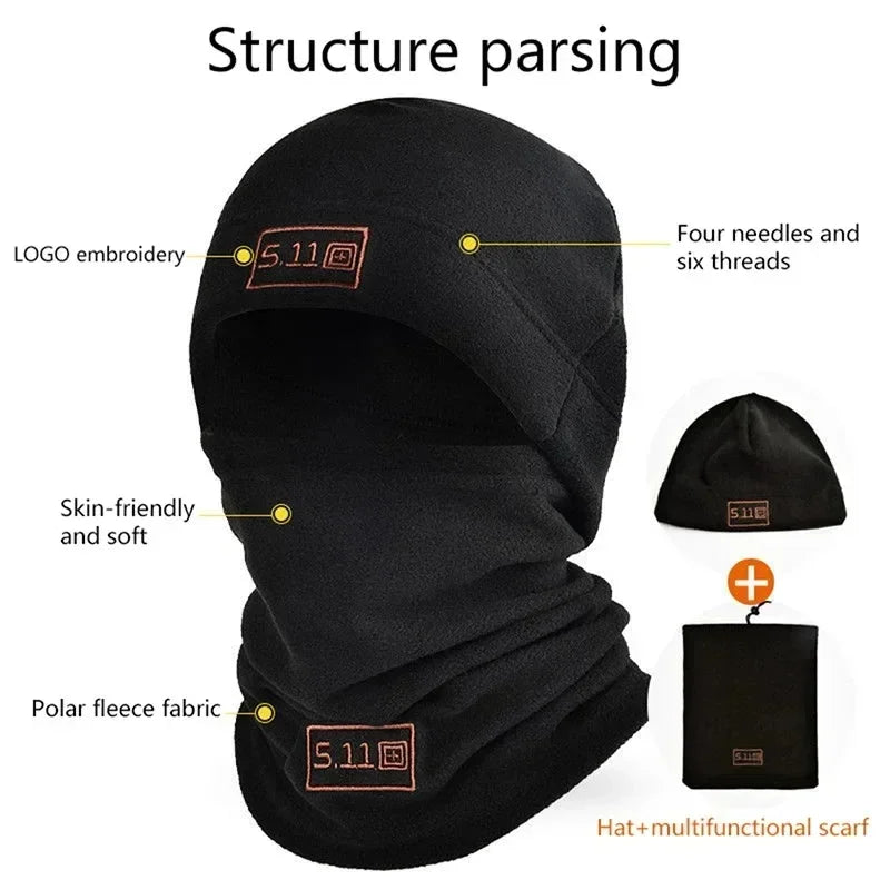 Winter Men Face Mask Neck Warmer Polar Coral Fleece Balaclava Beanies Thermal Head Cover Sports Ski Caps Warm Sets Accessories