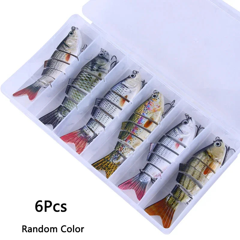 6/3/1Pcs Fishing Lure Sinking 10cm 17.5g 6 Segment Multi Jointed Swimbait Artificial Wobblers Crankbait Hard Bait Pesca Tackle