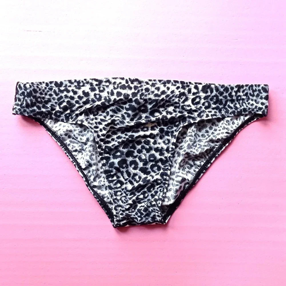 Men's Panties Leopard Printed Bikini G-String Low Waist Briefs Soft Pouch Temptation Lingerie Underwear Seamless Underpants