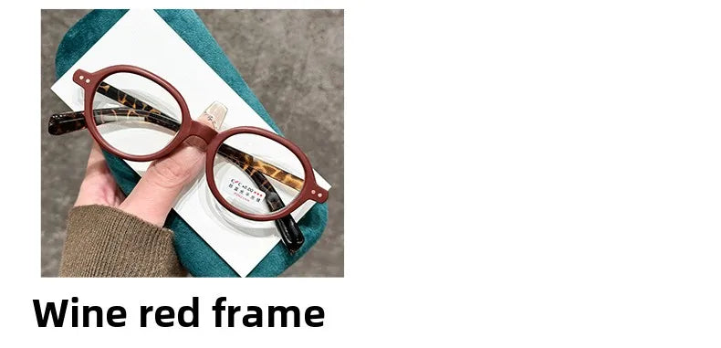Retro Small Frame Presbyopia Glasses Oval Frame Green Tortoiseshell Reading Glasses Blue Light Blocking Eye Protection Eyewear