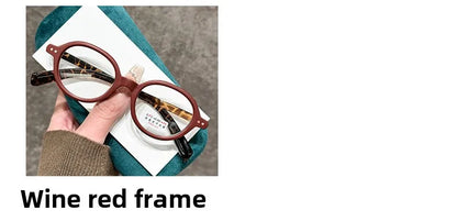 Retro Small Frame Presbyopia Glasses Oval Frame Green Tortoiseshell Reading Glasses Blue Light Blocking Eye Protection Eyewear