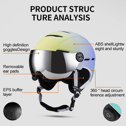 Eastinear 2024 New Safe All-in-one Warm Ski Helmet Breathable and Comfortable Outdoor Sports Ski Equipment for Men and Women