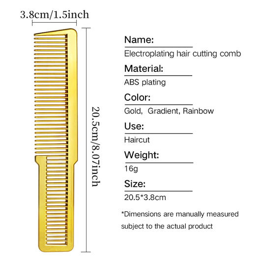 Professional Electroplated Clipper Comb 3 Colors Barber Comb Stylist Styling Tool Accessories Salon Anti-static Hair Cut Comb