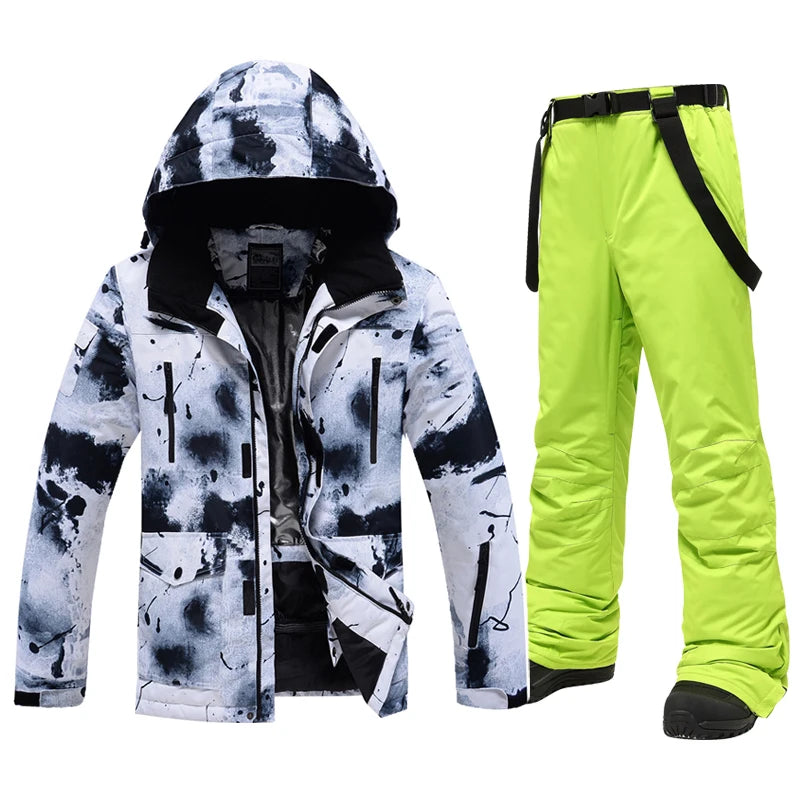 Winter -30 Degree Ski Suit For Men Windproof Waterproof Thick Warm Skiing Jacket Snow Pants Outdoor Male Snowboarding Clothing