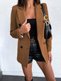 Women's spring style European and American long sleeved double row button suit women's jacket cardigan