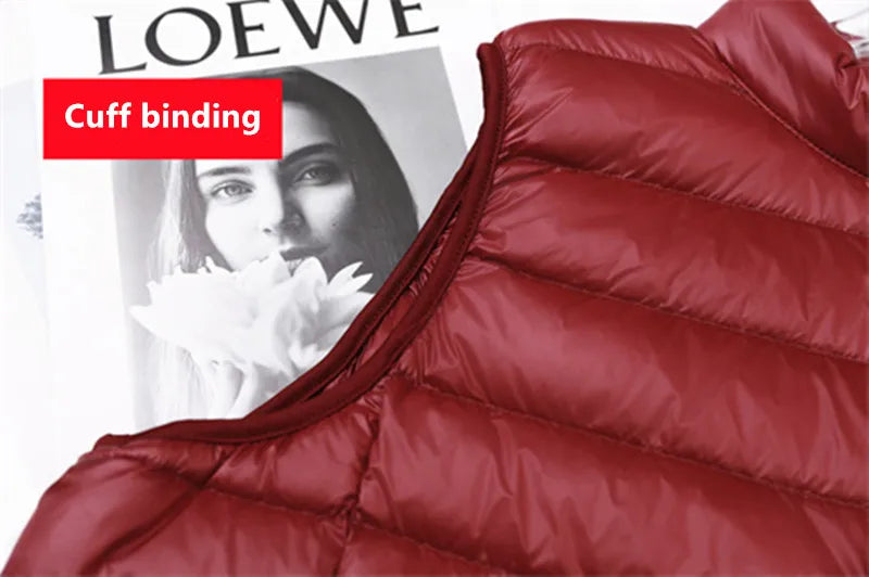 Plus Size 6XL 7XL 8XL Women Sleeveless Down Jacket 2024 New Autumn Winter Female Ultra Lightweight Packable Down Vest Coat
