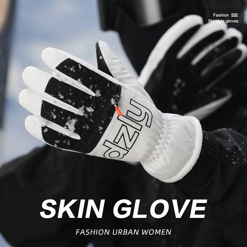 Winter Ski Gloves Fleece-lined Thickened Outdoor Riding Waterproof Windproof Non-slip Touchscreen Warm Gloves for Men and Women