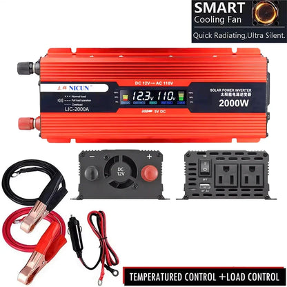 2000W Off-Grid Solar Complete Kit Power 100A Controller,110V 220V Inverter&10AH 30AH LiFePO4 Battery for Home/RV/Camping
