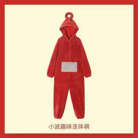 Adult Kids Costume Home 4 Colors Funny Tinky Winky Anime Tele baby tubbies Laa-Laa Po Soft Long Sleeves Piece Pajamas Costume