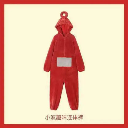 Adult Kids Costume Home 4 Colors Funny Tinky Winky Anime Tele baby tubbies Laa-Laa Po Soft Long Sleeves Piece Pajamas Costume