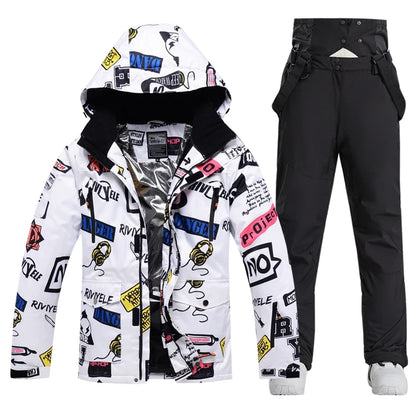 Ski Suit Men And Women Super Warm Thicken Waterproof Windproof Winter Snow Suits Skiing And Snowboarding Jackets + Pants Brands