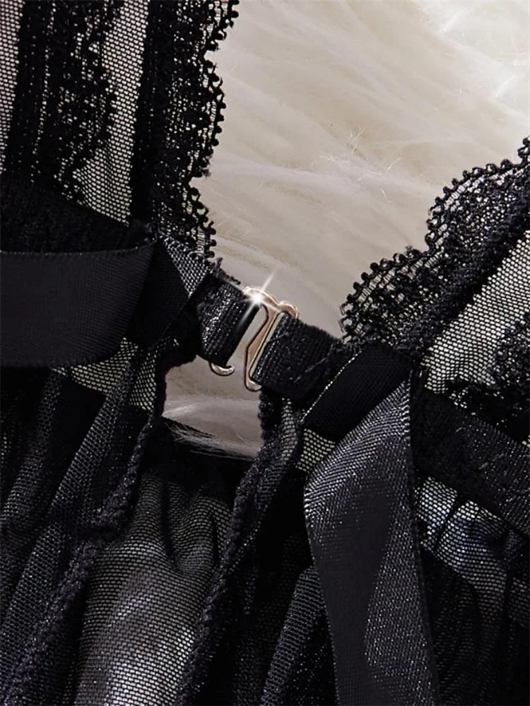 Summer Pajamas Sexy Adult Night Dress Woman Ultrathin Breathable Mesh Sleepwear V-Neck Slit Nightgown Sexy Lingerie Slip Pajamas