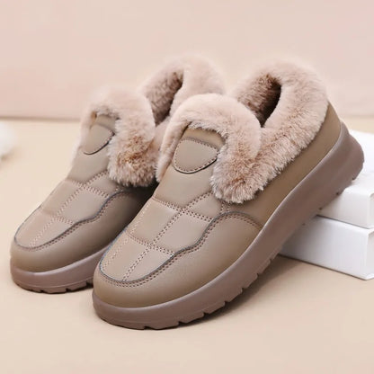 Women's New Winter Cotton Boots with Plush and Thick Cotton Shoes for Warmth and Anti Slip Casual Warm Comfortable Snow Boots