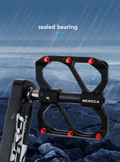 MEROCA Bicycle Pedal 3 Bearing Non-Slip Mtb Pedals Sealed Three Bearing Aluminum Alloy Mountain Bike Pedal Cycling Accessories
