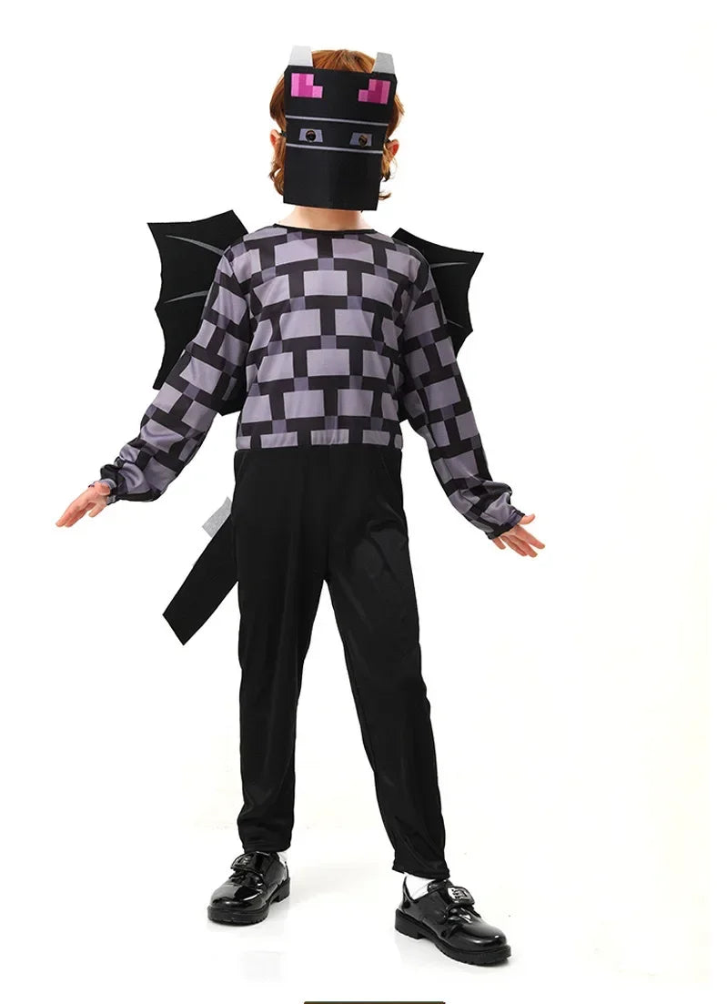 Carnival Party Dress Mask Classic Creeper Anime Game Character Set Diamond Armor Cosplay Costume Children's Clothing