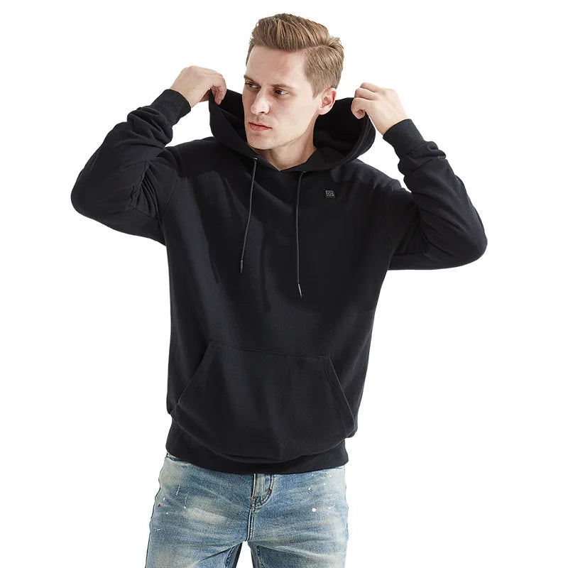 2024 Outdoor Electric USB Heating Sweaters Hoodies Men Winter Warm Heated Clothes Charging Heat Jacket Sportswear