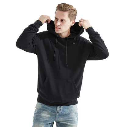 2024 Outdoor Electric USB Heating Sweaters Hoodies Men Winter Warm Heated Clothes Charging Heat Jacket Sportswear